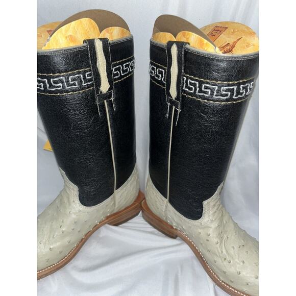 Cowboy Rodeo Boots‎ Exotic Leather White Genuine Ostrich Skin Women’s Sz 8.5 main image 8